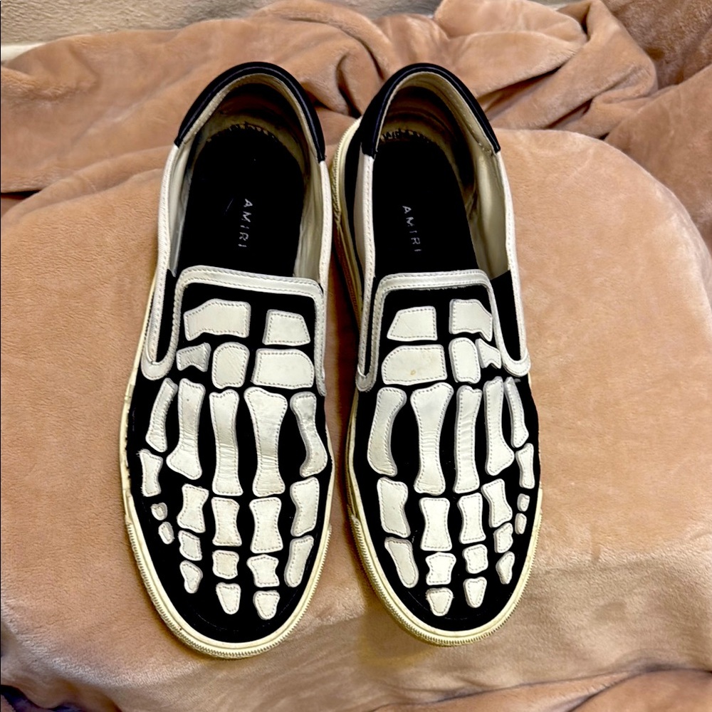 AMIRI Black and White Skeleton Sneakers
